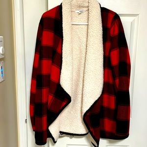 Sherpa lined plaid jacket